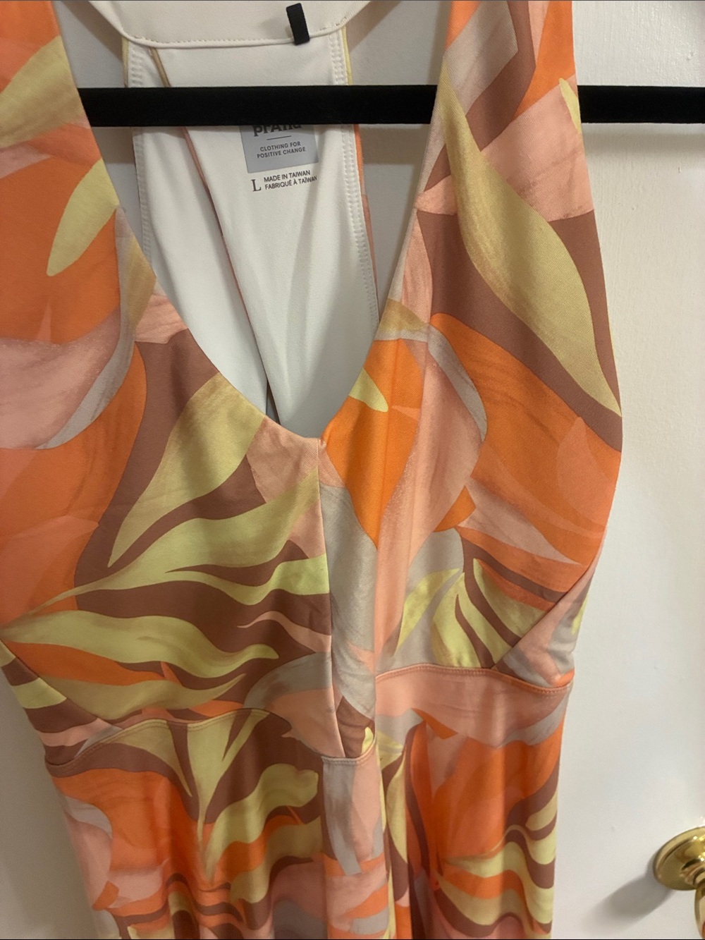 Prana Orange Tropical Print Maxi Dress Sz L - Picture 5 of 10